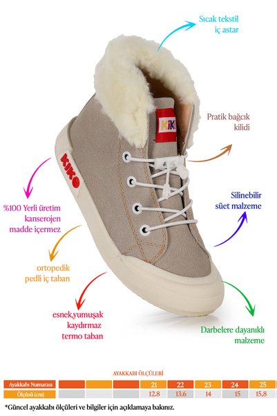 Kiko Kids Tigge Daily Elastic Baby Girl Boots Shoes