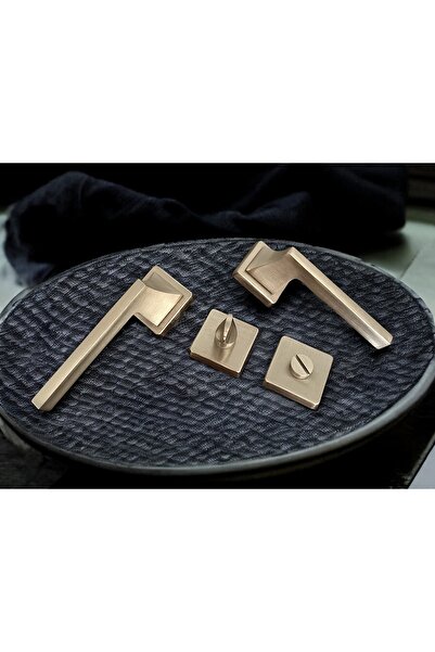 KOLDOOR Garnitură de țiglă din satin pătrat pentru WC, mâner de ușă pentru baie, 1 set, elegant și durabil