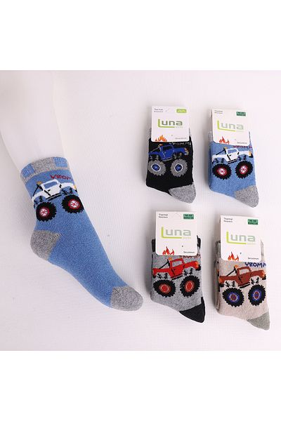 ekinoks socks Зимни термо чорапи с шарка на кола за момчета, памучни, 4 чифта
