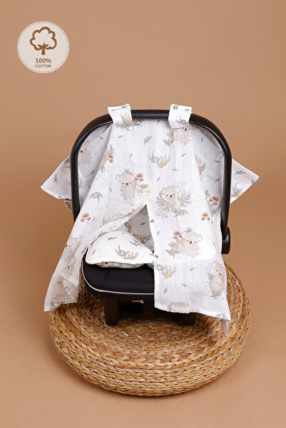 JUNİPERUS 2'li Müslin Bebek Puset Örtüsü Puset Minderi Ortopedik Bel Destekli