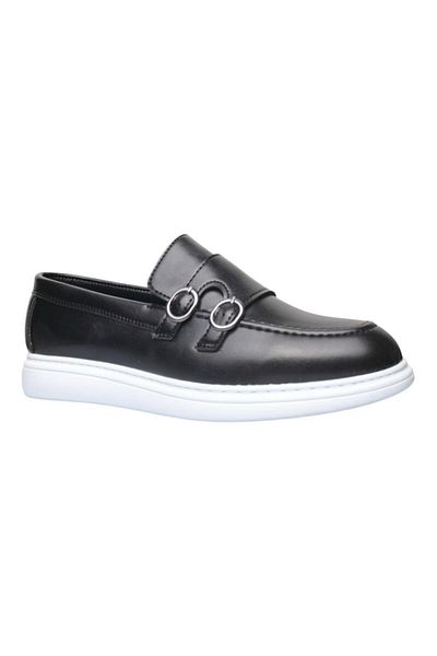Liger Ανδρική σόλα Orthopedic Gel Comfort Buckle Casual Παπούτσια ΜΑΥΡΟ - ΛΕΥΚΟ