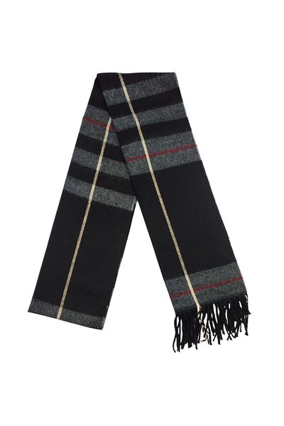 PAKER GİYİM Men's Winter Plaid Pattern Tassel Detailed Woven Scarf Cashew Scarf