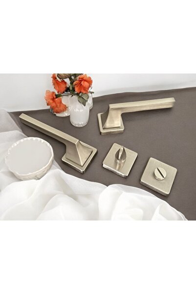 KOLDOOR Garnitură de țiglă din satin pătrat pentru WC, mâner de ușă pentru baie, 1 set, elegant și durabil