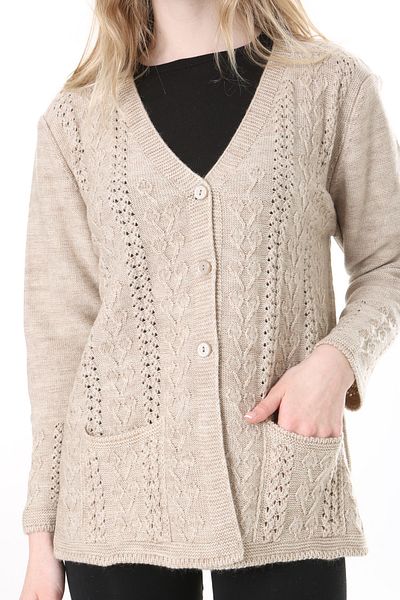 Lamierra Knitwear Mother Wool Cardigan