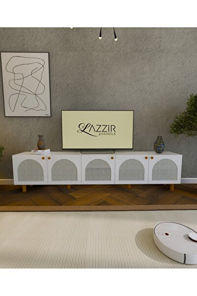 lazzir handle MDF Bohem Tv Ünitesi-(Mdf Kapak  Beyaz Hazeranlı)-(Beyaz)-(225 ...