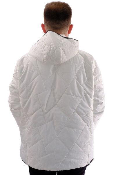 ModeXL Men's Thick down Coat Hooded - Mode Xl, Plus Size, Ecru U24605