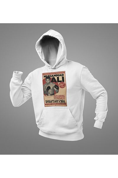 SEVBANO Muhammad Ali Clay Vintage Printed Unisex Oversize Legend Boxer Hoodie