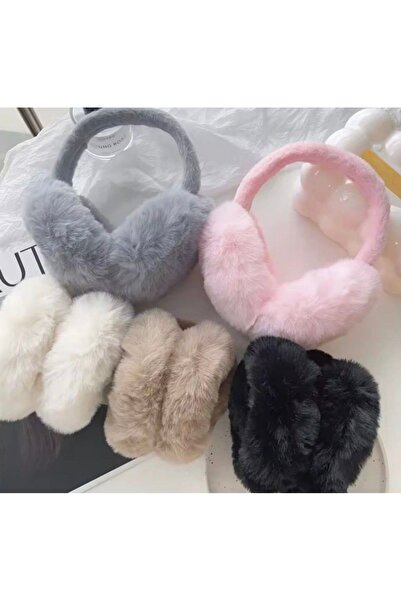 MEKİK BUTİK Pink Plush Earmuff - Ear Cover - Ear Beanie