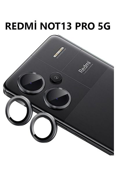 USIDE شاومي ريدمي نوت 13 برو Xiaomi Redmi Note 13 Pro متوافق مع كاميرا 9h إطار زجاجي معدني واقي أسود مجموعة من 2