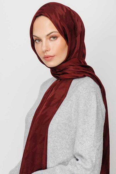 VALORSCARF Jacquard Shawl - Silky with Houndstooth Pattern