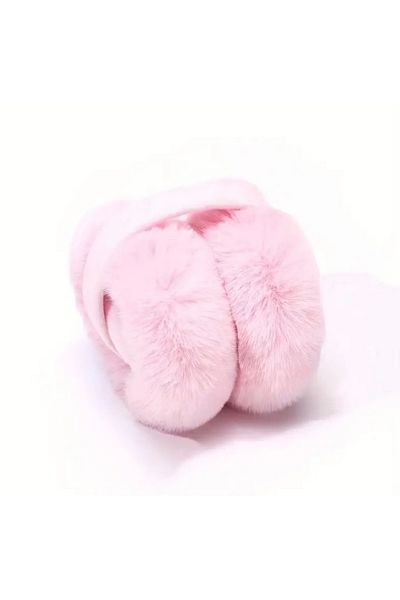 MEKİK BUTİK Pink Plush Earmuff - Ear Cover - Ear Beanie