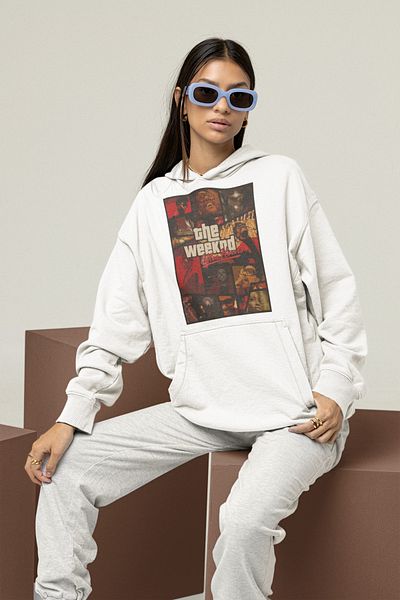SEVBANO The Weeknd after Hours Gta Themed Printed Unisex Oversize Hoodie