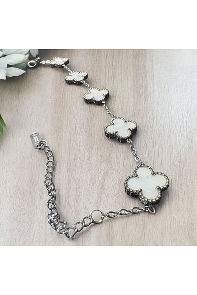 Home White Crab Model Silver Detail Steel Women's Bracelet