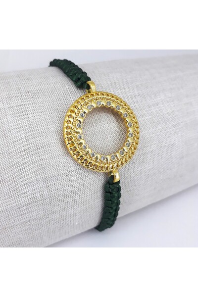 PİNA HEDİYELİK AKSESUAR Yarım Altın Takılan Yarım Altın Uyumlu Makrome Bilekl...