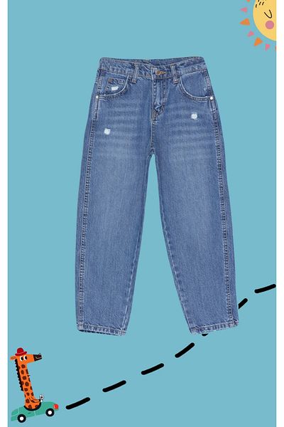 ASL GOLF CLUB Dark Blue Boy's Regular Cotton Denim Trousers Jeans