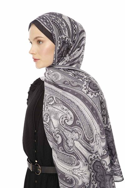 VALORSCARF Retro Pattern Shawl / Black