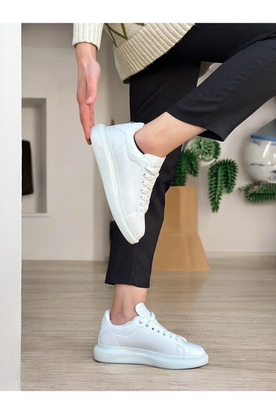 SOLAZER Αθλητικά παπούτσια με δερμάτινο κορδόνι από μικροΐνες, ορθοπεδικά διαφανή ελαφριά σόλα με μπαλόνι