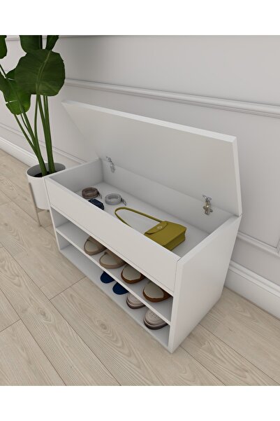 EKOÇ WOOD DESİNG Rengibiz Ayakkabılık Puflu Minderli Sandıklı