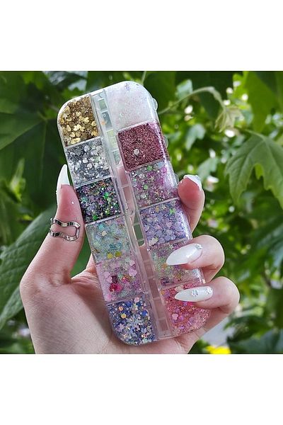 hbtasarim 2 Shiny Glitter - Glitter Gel Eyeshadow Palette Set