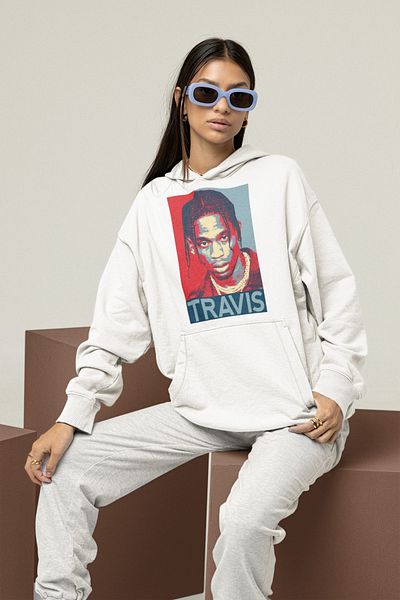 SEVBANO Travis Scott Rapper Printed Unisex Oversize Hoodie