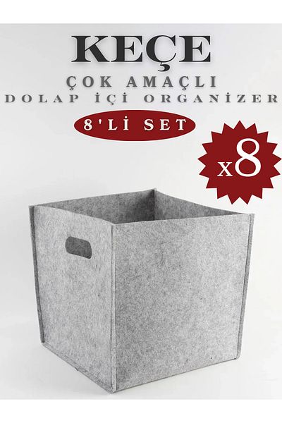 YUNUSOĞLU HOME 8 Pieces Felt Closet Organizer - Multi-Purpose Square Organizer
