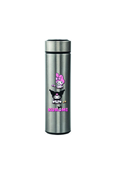 DKDZ SHOP Silver Steel Kuromi Printed Thermos - 450Mlt - 10-12 Hours Hot and ...