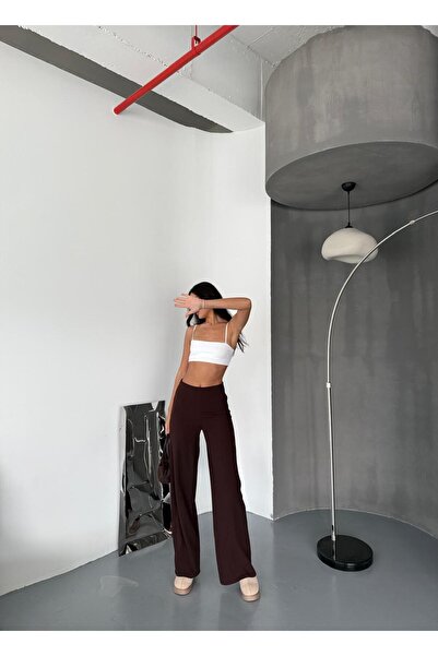 TunaBlogg Women's Side Zip Wide Leg Palazzo Trousers