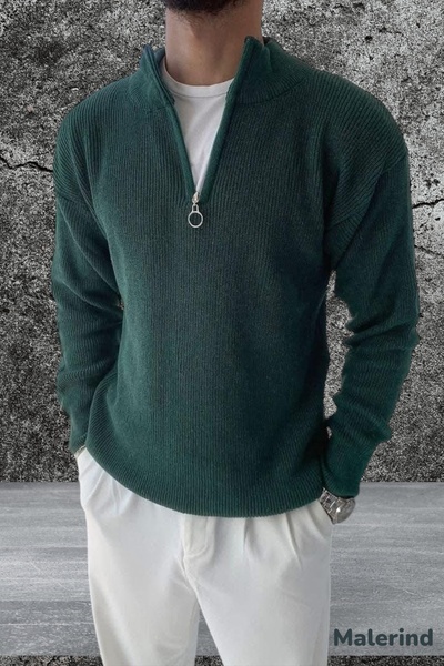 Malerind Men's Knit Sweater - Half Zipper, Thessaloniki Knit Malerind