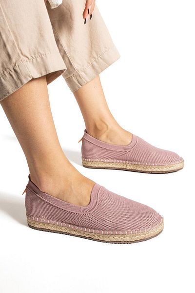 Ayakkabıda Tek Walker Jut Wrapped Knitwear Summer Women's Shoes - Dried Rose