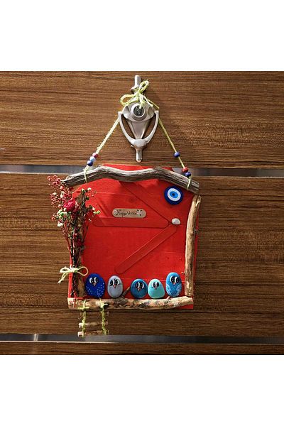 Tekir Store Διακοσμητικό Πόρτας Ζωγραφισμένο με Πέτρα Δέντρου Χειροποίητο - Διακόσμηση δώρου