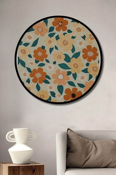 Teona Ahşap Paris Flower Market Decorativ Lemn MDF Casă rotundă, Pictură murală la locul de muncă