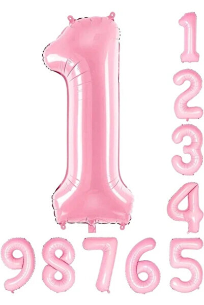 BALON DİYARI Pink Foil Balloon in All Numbers 34 Inch 76-82 cm