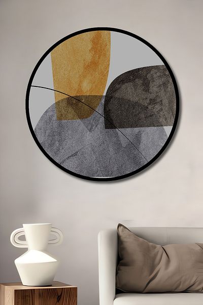 Teona Ahşap Acasă rotundă din lemn MDF decorativ minimalist abstract, pictură murală la locul de muncă