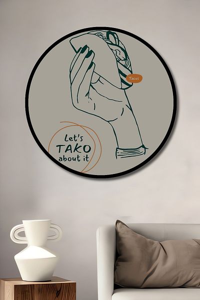 Teona Ahşap Taco Holding Art Decorativ Lemn MDF Rotund Acasă, Locul de Muncă Pictură Perete