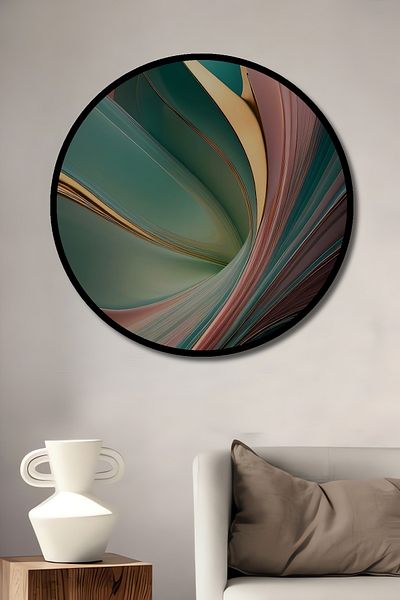 Teona Ahşap Model de val abstract Decorativ din lemn MDF rotund pentru pictura de perete acasă, la locul de muncă