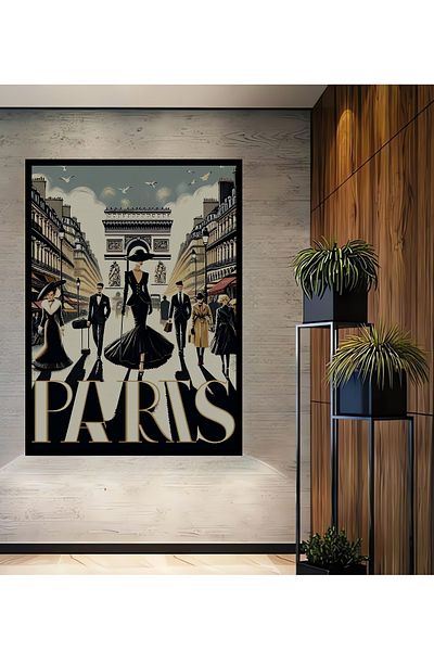 Teona Ahşap Paris Elegance Decorativ Lemn MDF Dreptunghi Acasă, Locul de Muncă Pictură Perete