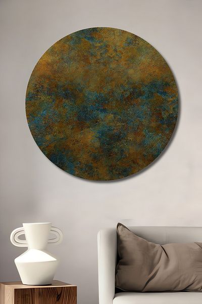 Teona Ahşap Acasă decorativă rotundă din lemn MDF abstract, pictură murală la locul de muncă