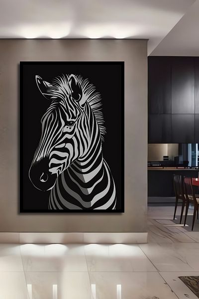 Teona Ahşap Zebra Elegance Decorativ Lemn MDF Dreptunghi Acasă, Locul de Muncă Pictură Perete