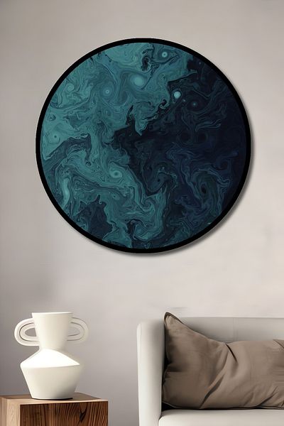 Teona Ahşap Abstrac Waves Decorativ Lemn MDF Rotund Acasa, Locul de Afaceri Pictura Perete