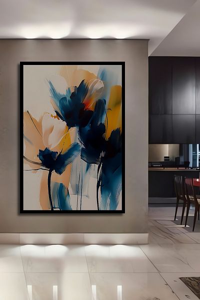 Teona Ahşap Flori abstracte decorative din lemn MDF dreptunghiular pentru pictura de perete acasa, loc de munca