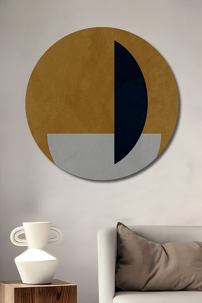 Teona Ahşap Acasă rotundă din lemn MDF decorativ geometric abstract, pictură murală la locul de muncă