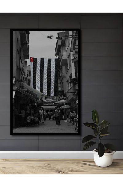 Teona Ahşap Bursa Streets Decorativ Lemn MDF Dreptunghi Casă, Loc de Muncă Pictură Perete