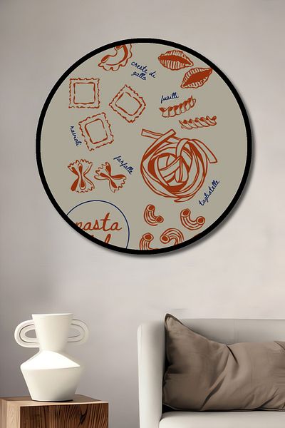 Teona Ahşap Magic of Pasta Decorativ Lemn MDF Rotund Acasa, Loc de Muncă Pictură Perete
