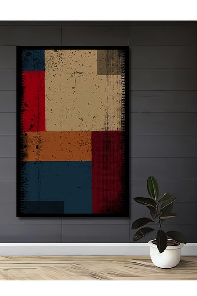 Teona Ahşap Lemn Geometric Colorat MDF Dreptunghi Decorativ Acasa, Locul de Muncă Pictură Perete