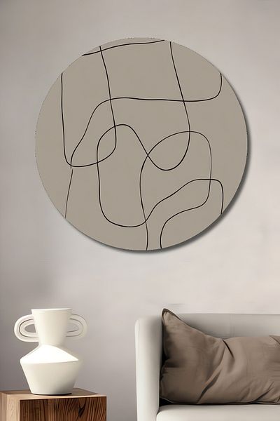 Teona Ahşap Linii rafinate Decorative Lemn MDF Rotund Acasă, Locul de Muncă Pictură Perete