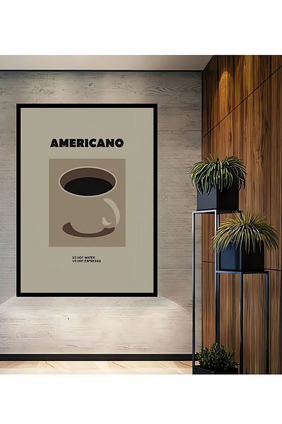 Teona Ahşap Americano Cafea Lemn MDF Dreptunghi Decorativ Acasa, Locul de Muncă Pictură Perete