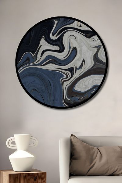 Teona Ahşap Model de val abstract Decorativ din lemn MDF rotund pentru pictura de perete acasă, la locul de muncă
