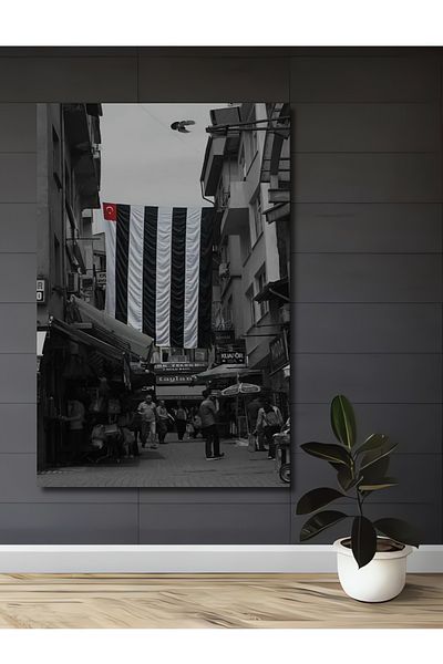 Teona Ahşap Bursa Streets Decorativ Lemn MDF Dreptunghi Casă, Loc de Muncă Pictură Perete