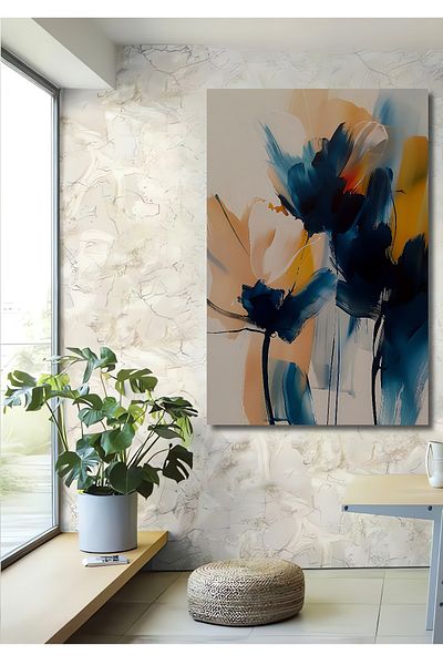Teona Ahşap Flori abstracte decorative din lemn MDF dreptunghiular pentru pictura de perete acasa, loc de munca