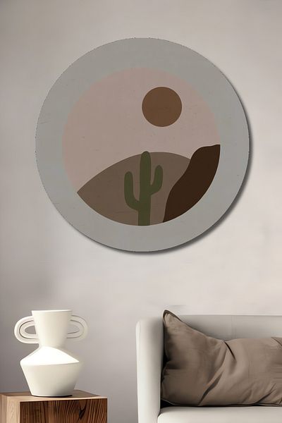 Teona Ahşap Bohemian Desert Sun Decorativ Lemn MDF Rotund Acasă, Locul de Muncă Pictură Perete